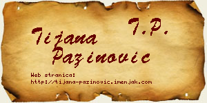 Tijana Pažinović vizit kartica